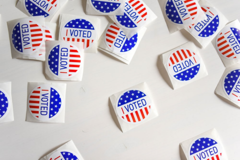 voting stickers depicting the election season