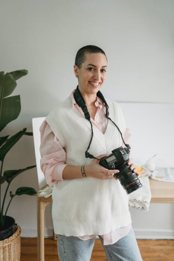 a woman smiling at the camera