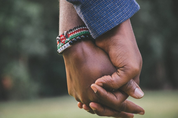 couple holding hands