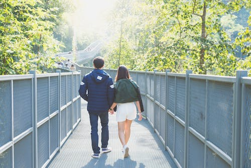 A couple walking together